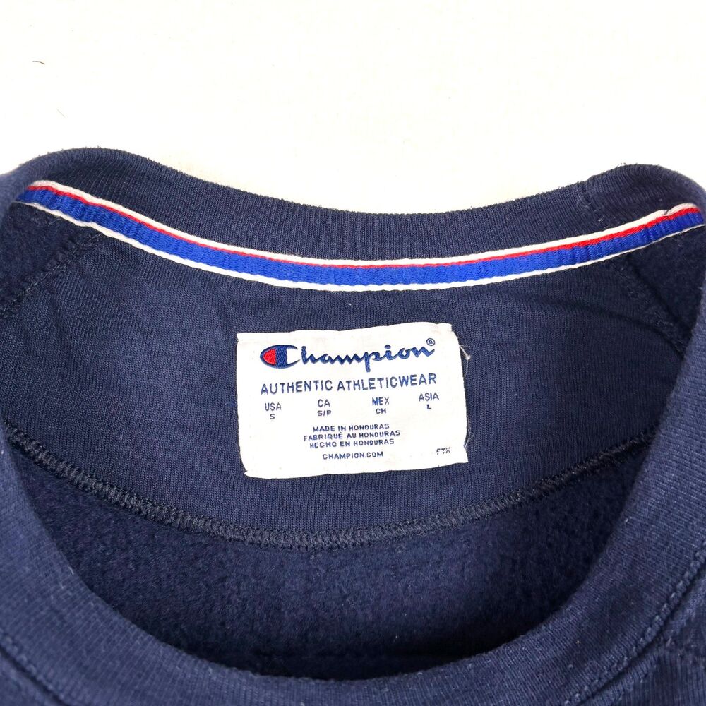 Champion Athleticwear Sweatshirt Mens Small Blue Crew Neck Pullover Spellout - Picture 3 of 6
